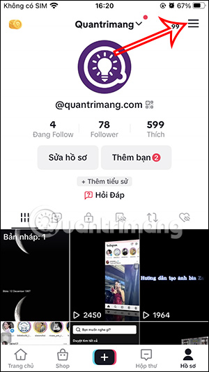 Tùy chỉnh tài khoản TikTok