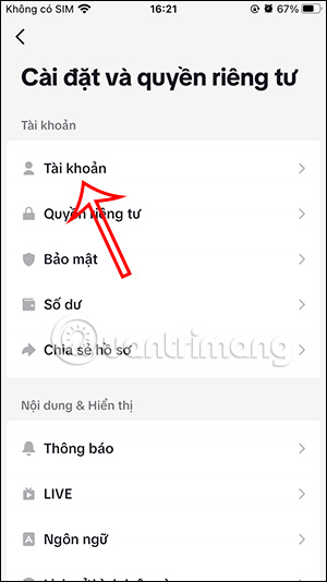 Tài khoản TikTok