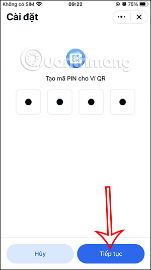 Lưu mã bảo mật ví QR Zalo