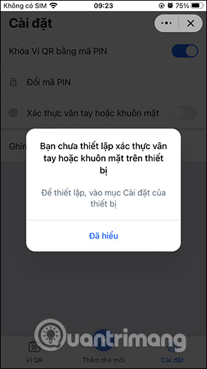 Báo thiết lập dấu vân tay trên điện thoại
