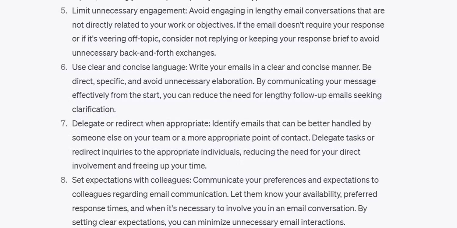 ChatGPT tư vấn email không cần thiết