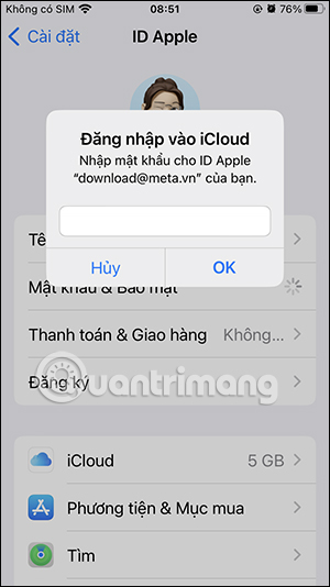 Mật khẩu tài khoản Apple ID