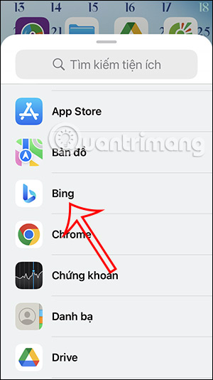 Chọn thêm tiện ích Bing Chat AI