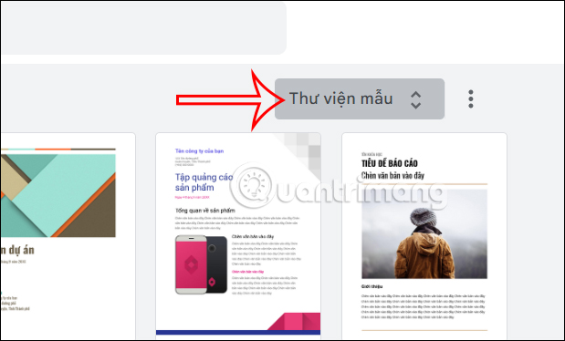 Thư viện mẫu trên Google Docs