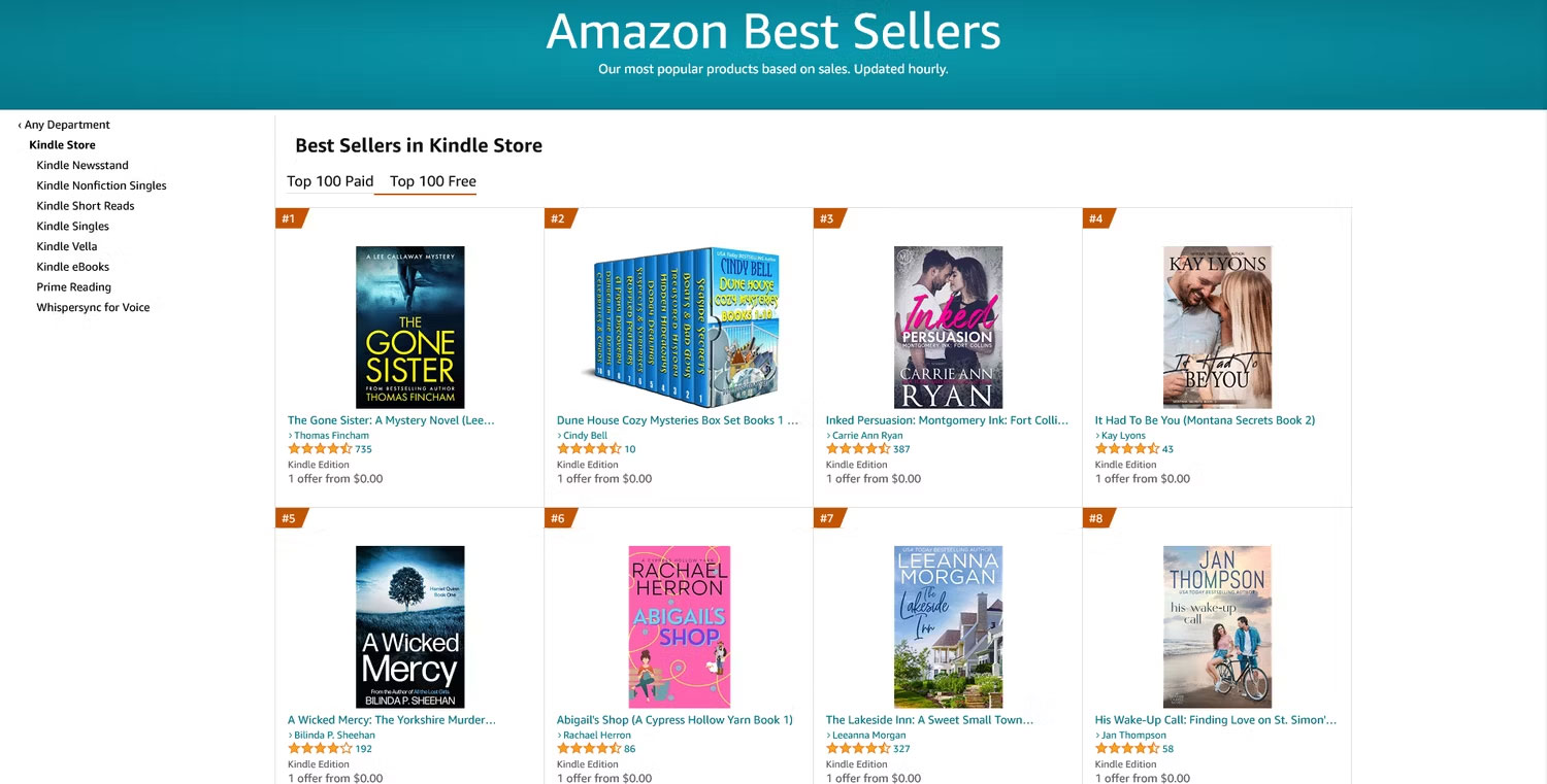 Sách Kindle miễn phí trên Amazon