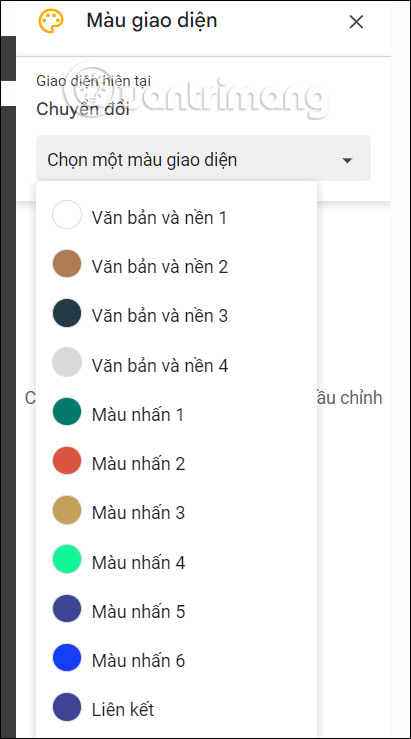 Chọn màu theme slide trong Google Slides