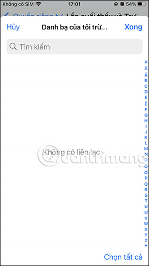 Chọn người cụ thể trong danh bạ