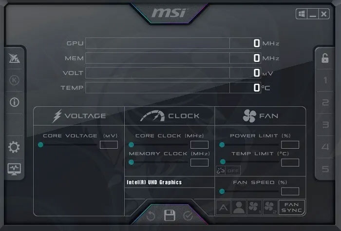 Nhiệt độ CPU trong MSI Afterburner