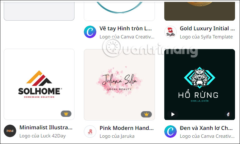 Tùy chỉnh mẫu logo Canva