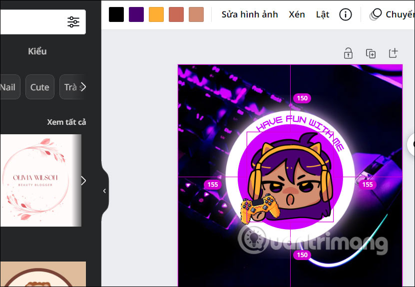 Chỉnh lại thiết kế logo Canva