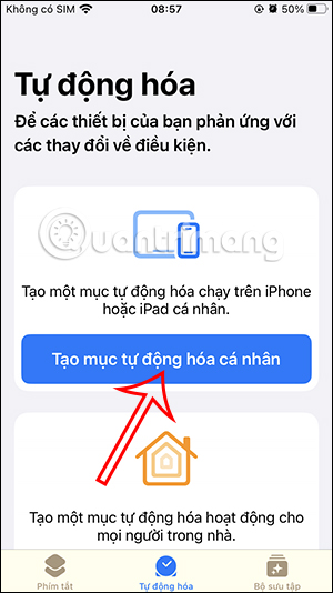 Tạo mục tự động hóa trên iPhone