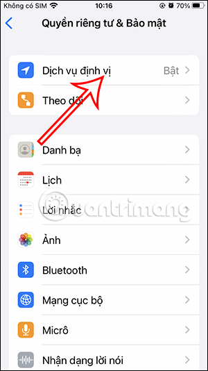 Dịch vụ định vị trên iPhone
