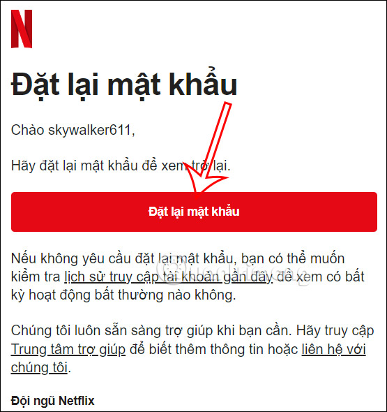 Đặt lại mật khẩu Netflix