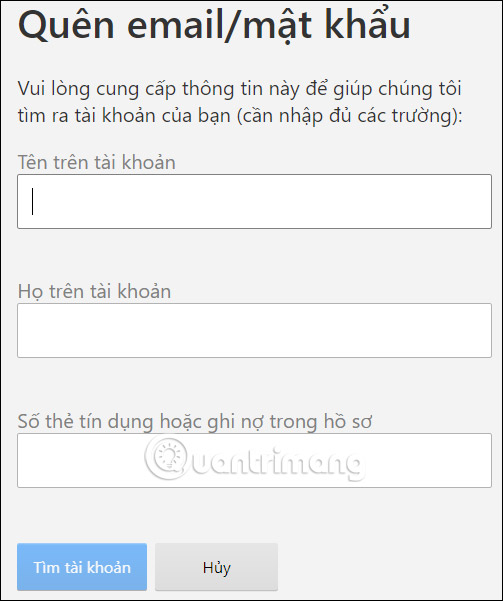 Điền thông tin cá nhân Netflix