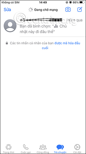 Giao diện nhắn tin trên WhatsApp
