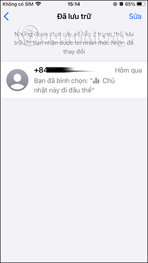 Tin nhắn WhatsApp lưu trữ