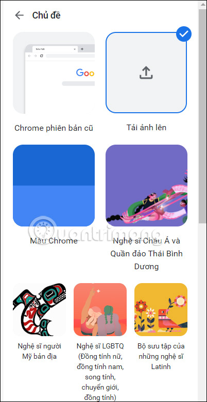 Chủ đề theme trên Google Chrome