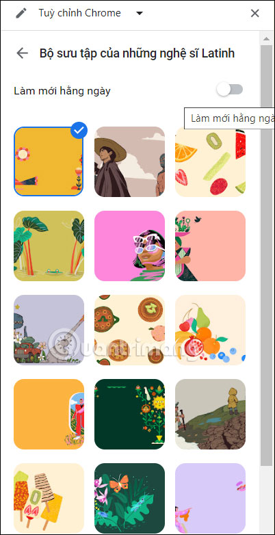 Lựa chọn theme trên Google Chrome