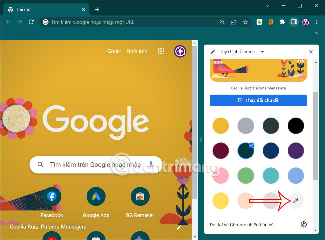 Chọn màu sắc giao diện trên Google Chrome