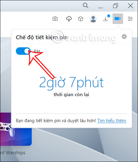 Chế độ tiết kiệm pin trên Opera