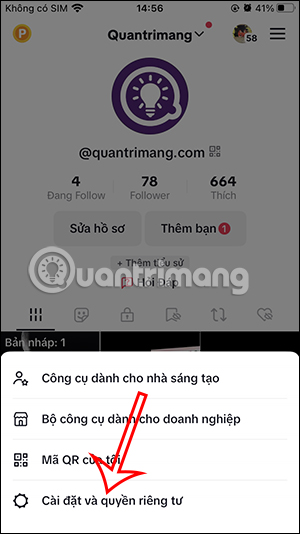 Cài đặt TikTok