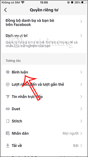 Chỉnh bình luận video TikTok