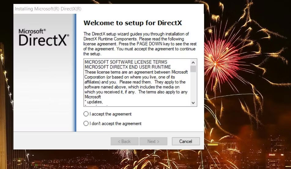 Trình hướng dẫn cài đặt DirectX