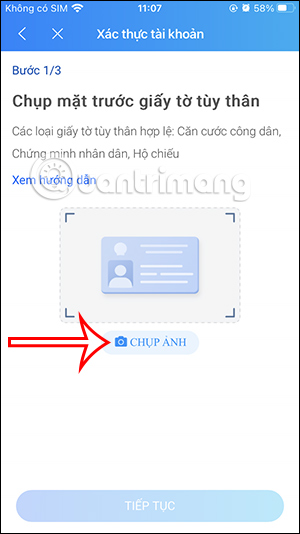 Chụp ảnh giấy tờ cá nhân