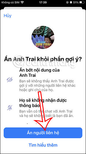 Ẩn tài khoản trên Messenger