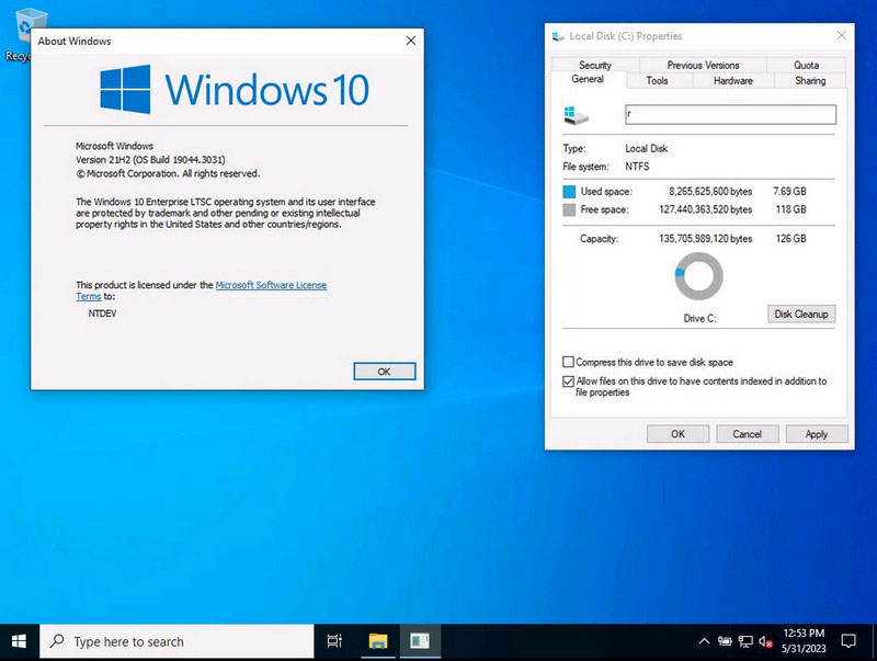 Windows 10 Siêu Nhẹ Tiny10 X64 23H1, Tối Ưu Cho Pc Chỉ 2Gb Ram