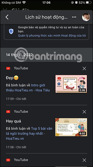 Giao diện video YouTube