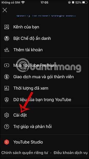 Cài đặt ứng dụng YouTube