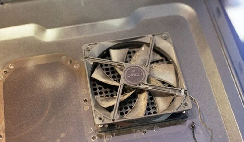 The cooling fan is dirty