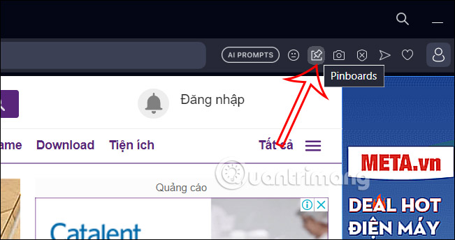 Công Pinboards trên Opera