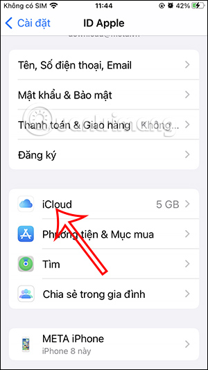 Chỉnh iCloud