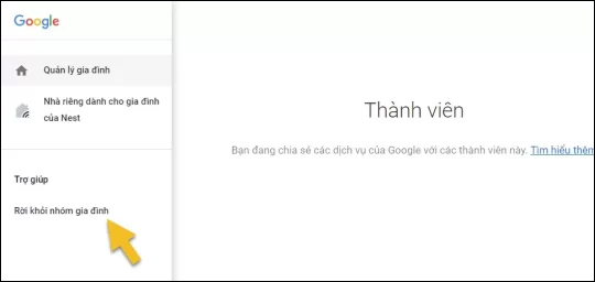 Rời nhóm gia đình YouTube Premium