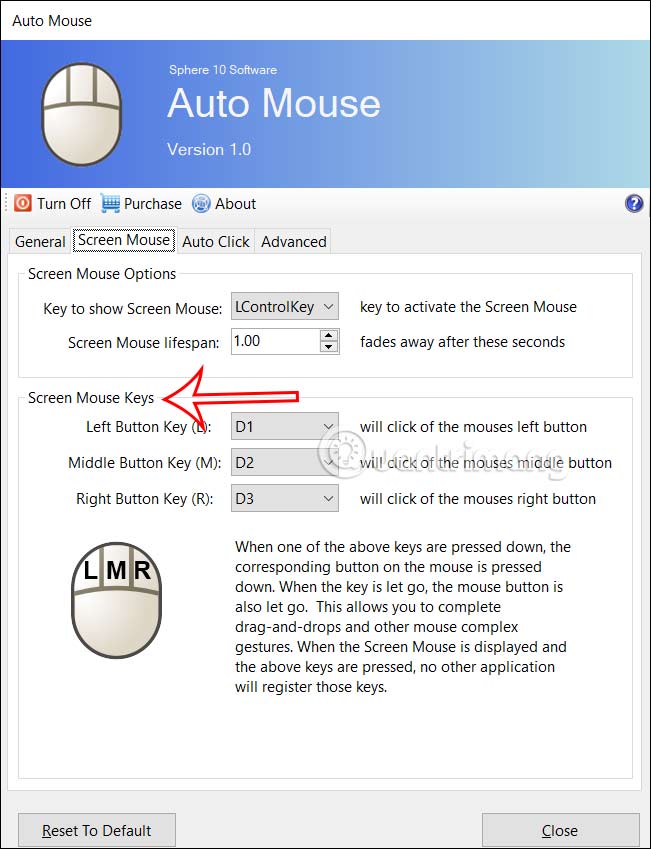 Auto Mouse (RSI) chỉnh phím số