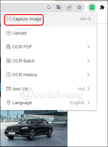 Tùy chọn khoanh vùng ảnh xuất văn bản 