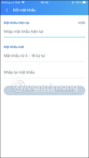 Nhập mật khẩu sao lưu Zalo