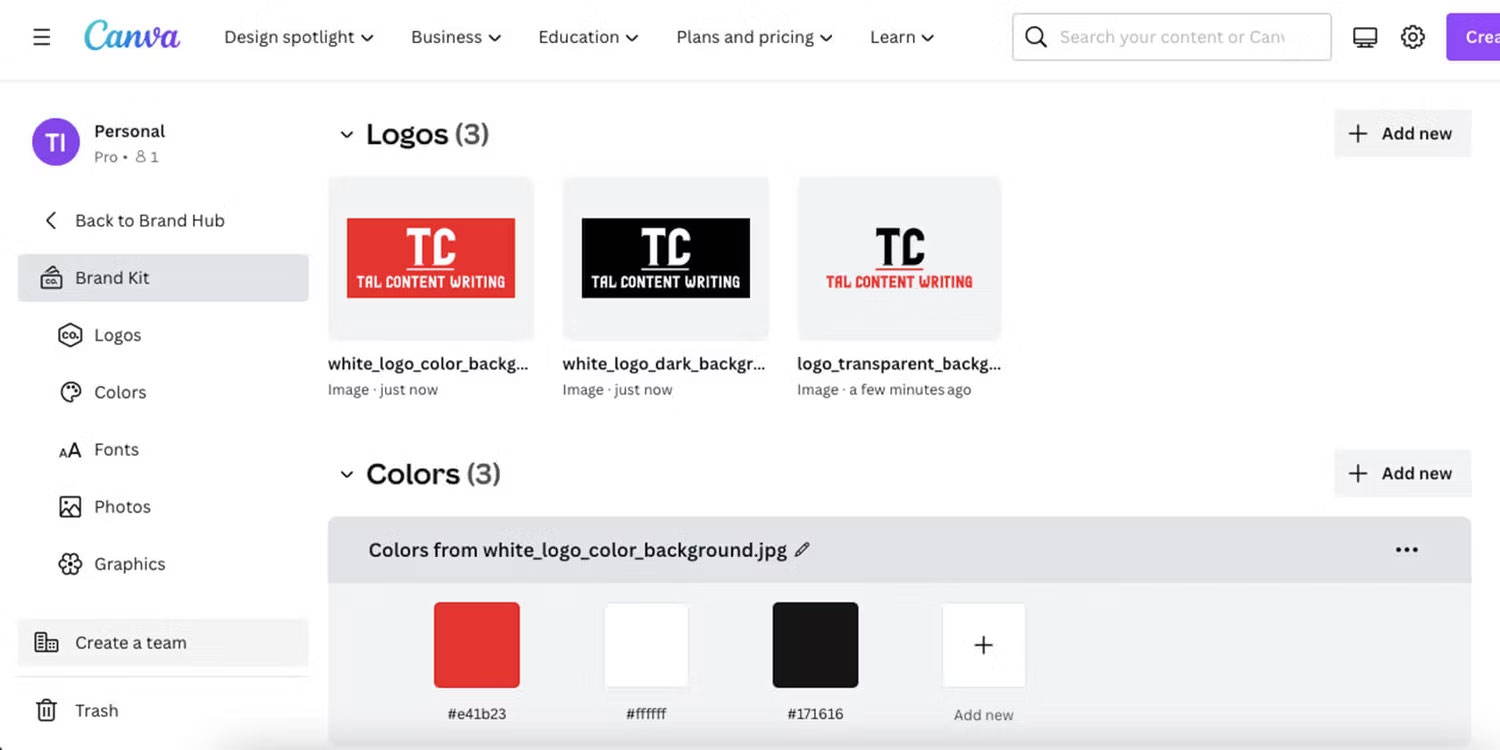 Brand Hub trên Canva