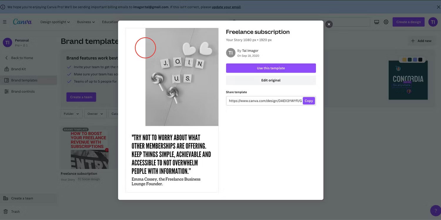Brand Templates trên Canva