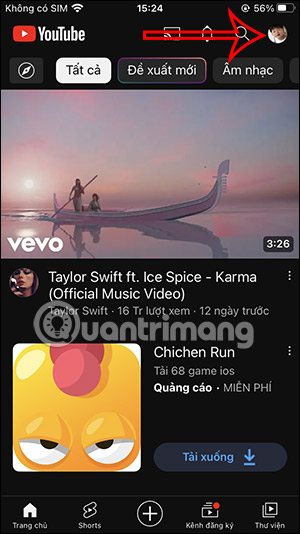 Giao diện YouTube