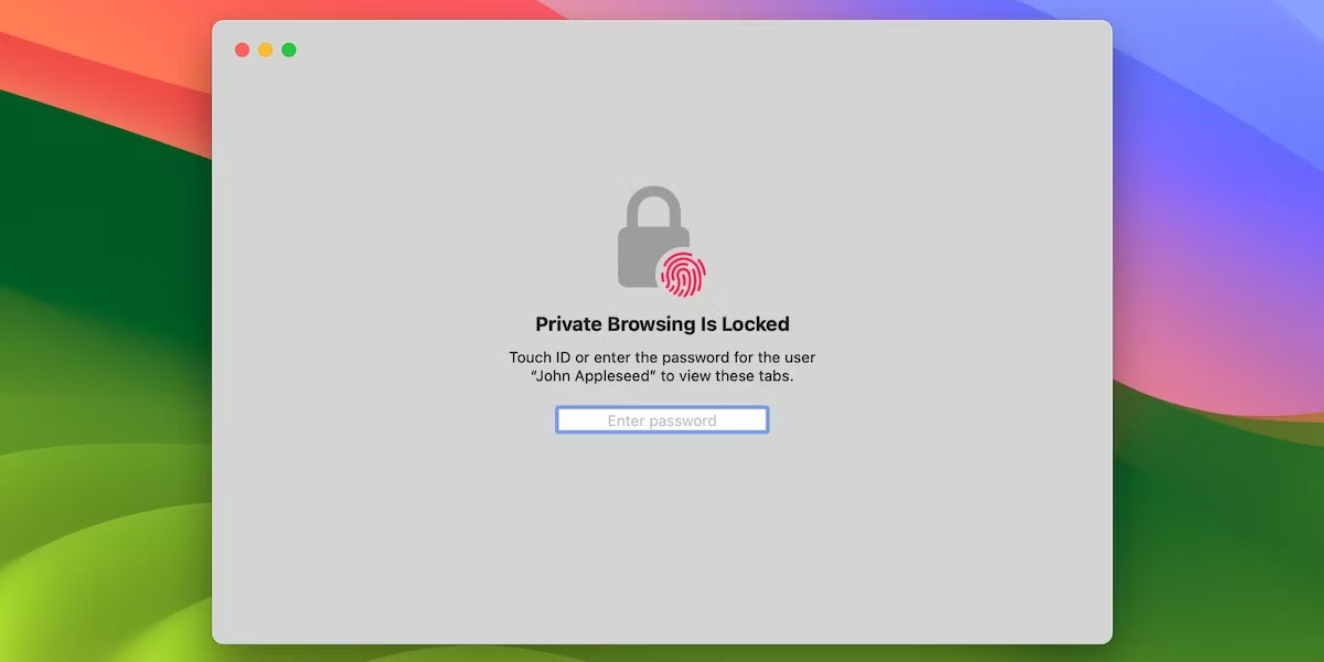 Tự động khóa tab Private Browsing trên macOS Sonoma