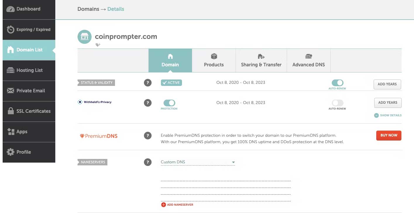 Danh sách tên miền