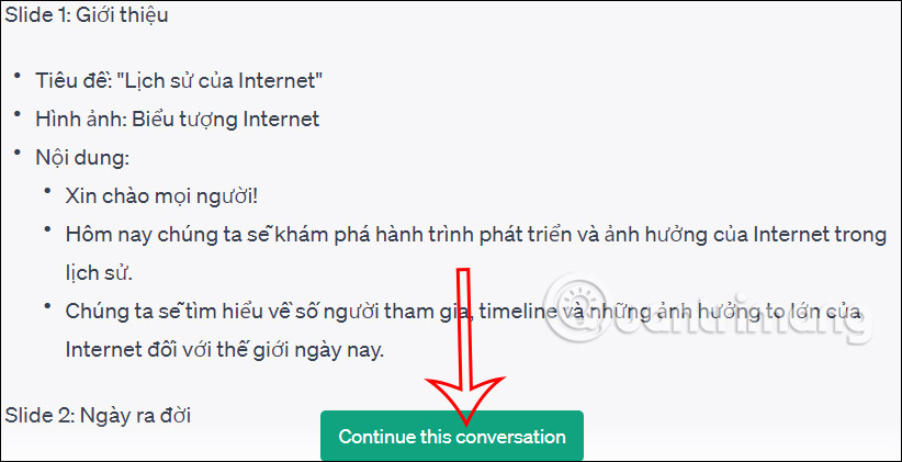 Tham gia đoạn chat ChatGPT