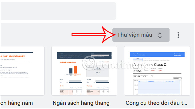 Thư viện mẫu Google Sheets