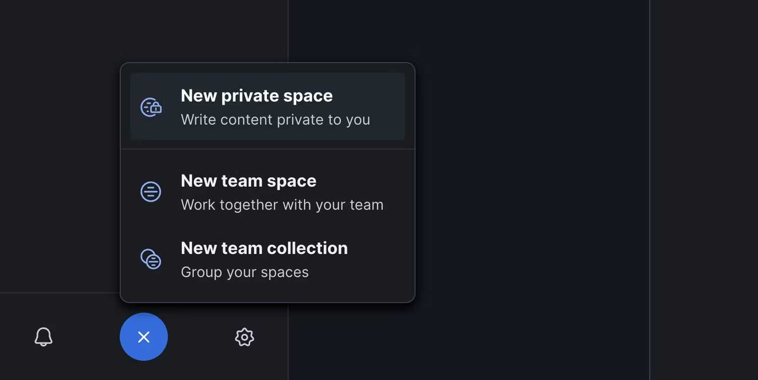 Menu lựa chọn của GitBook