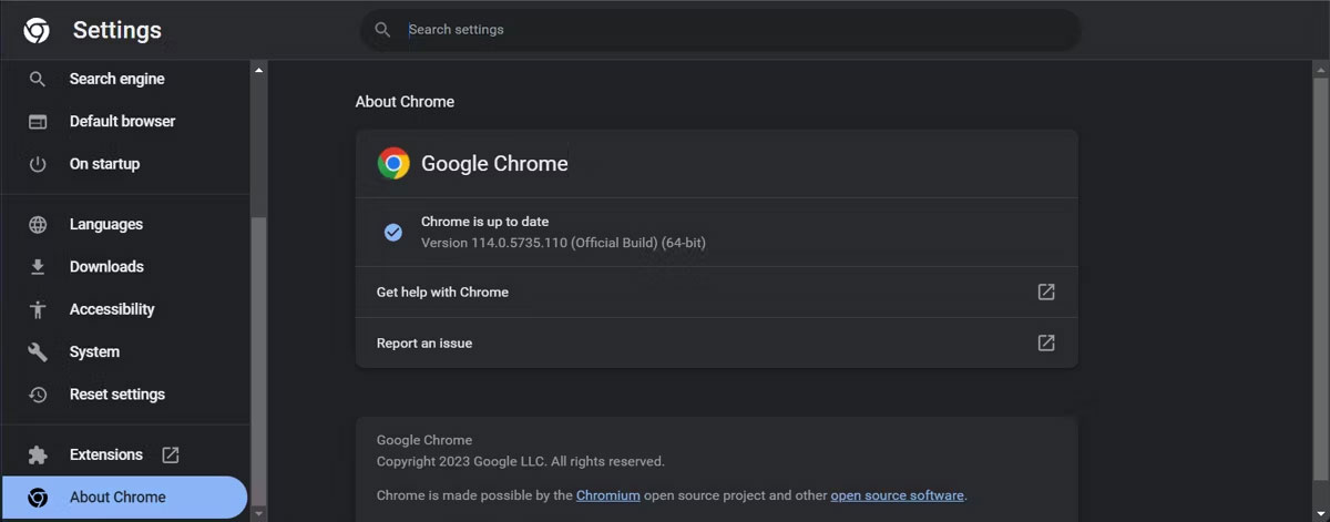 Cập nhật Google Chrome