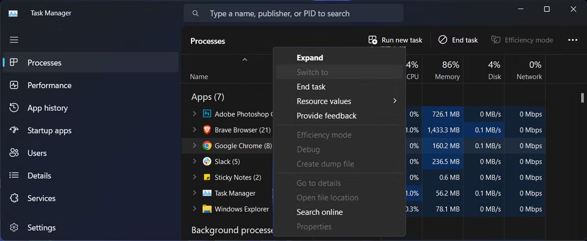 Khởi động lại Google Chrome