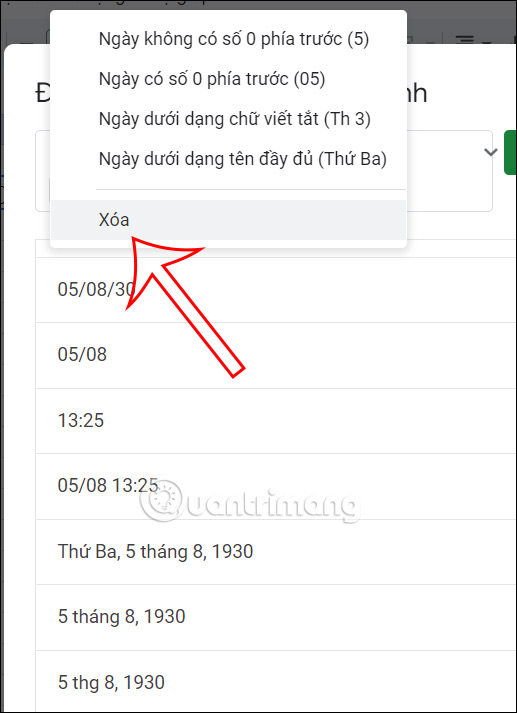 Kiểu hiển thị ngày giờ Google Sheets